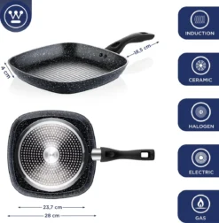 Westinghouse Pannenset Black Marble (Grillpan 28 Cm + Wokpan ø 30 Cm) - Inductie En Alle Andere Warmtebronnen -Westinghouse 1176x1200