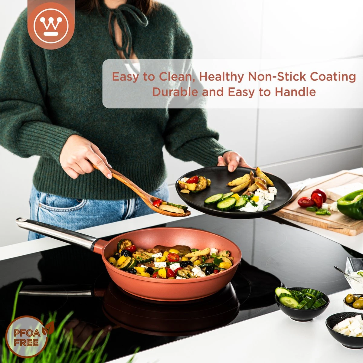 Westinghouse Performance Series - Koekenpan Inductie 28cm - Oven Geschikt - Rood - Geschikt Voor Alle Warmtebronnen 6 Westinghouse Performance Series - Koekenpan Inductie 28cm - Oven Geschikt - Rood - Geschikt Voor Alle Warmtebronnen - Afbeelding 6