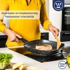 Westinghouse Grillpan - Ø 28 Cm - Zwart Marmer - Geschikt Voor Alle Warmtebronnen Inclusief Inductie - Steakpan Met Antiaanbaklaag- Aluminium -Westinghouse 1200x1200 60