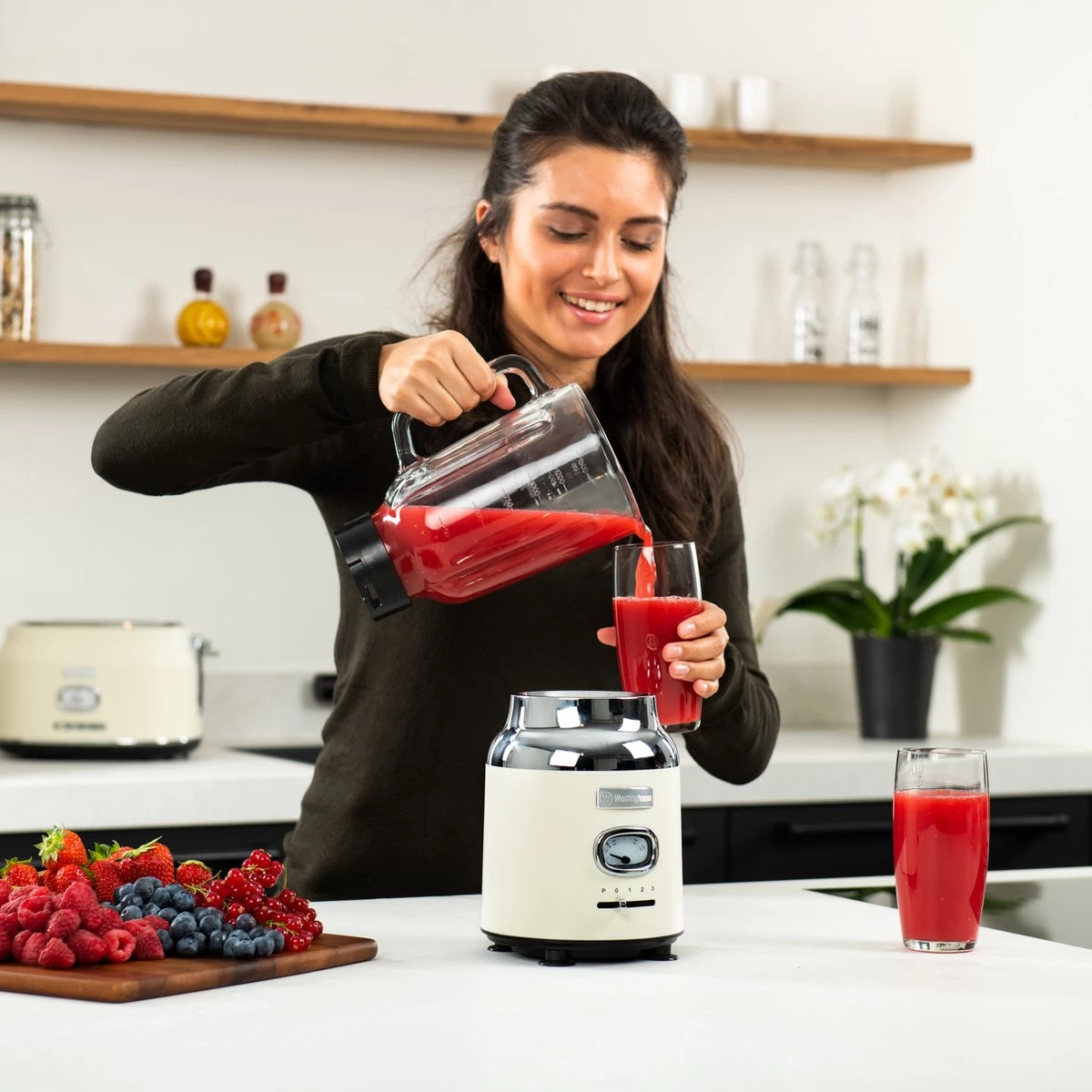 Westinghouse Retro Waterkoker + Broodrooster 4 Sleuven + Blender - Wit 8 Westinghouse Retro Waterkoker + Broodrooster 4 Sleuven + Blender - Wit - Afbeelding 8