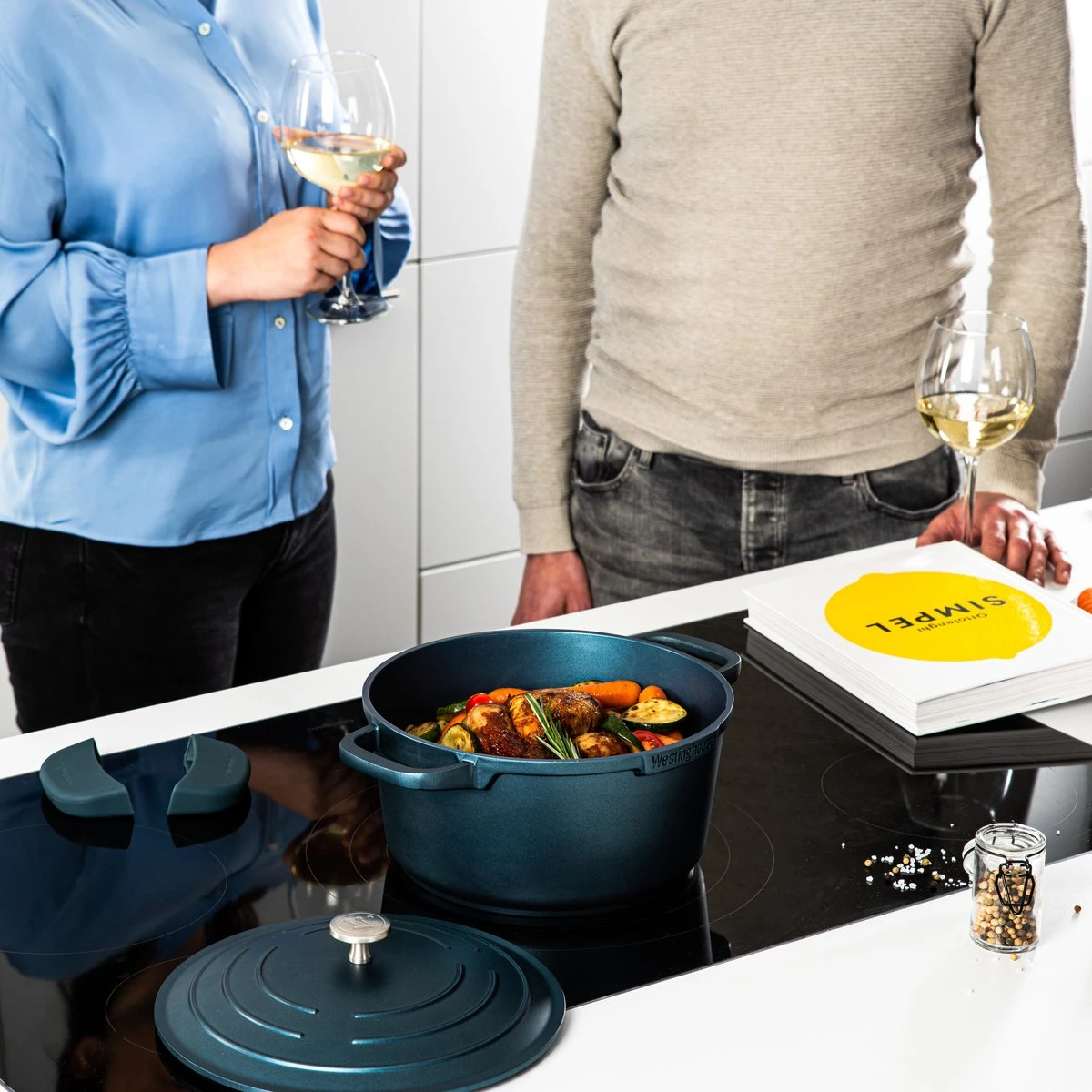 Westinghouse Pannenset Performance (Braadpan + Hapjespan) ø 28 Cm - Blauw - Inductie En Alle Andere Warmtebronnen 3 Westinghouse Pannenset Performance (Braadpan + Hapjespan) ø 28 Cm - Blauw - Inductie En Alle Andere Warmtebronnen - Afbeelding 3