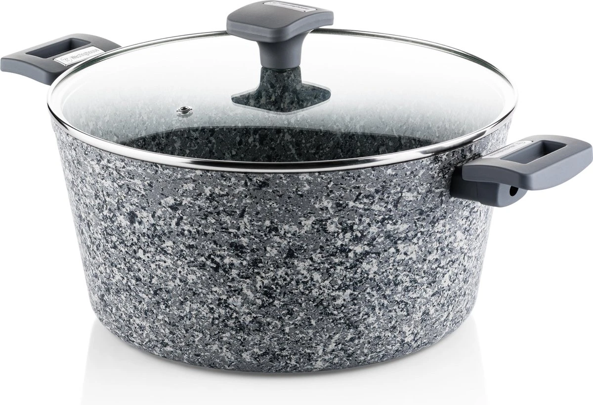 Westinghouse Kookpan/Braadpan Inductie - Ø 28 Cm - Grijs Graniet - Met Deksel - PFOA Vrij 1 Westinghouse Kookpan/Braadpan Inductie - Ø 28 Cm - Grijs Graniet - Met Deksel - PFOA Vrij
