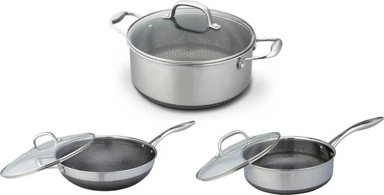 Westinghouse Pannenset Black Signature (Kookpan + Hapjespan ø 24 Cm + Wokpan ø 32 Cm) - Inductie En Alle Andere Warmtebronnen 1 Westinghouse Pannenset Black Signature (Kookpan + Hapjespan ø 24 Cm + Wokpan ø 32 Cm) - Inductie En Alle Andere Warmtebronnen
