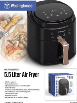 Westinghouse Airfryer / Heteluchtfriteuse - 1400 W - Zwart - 5.5 Liter 11 Westinghouse Airfryer / Heteluchtfriteuse - 1400 W - Zwart - 5.5 Liter -Westinghouse 902x1200
