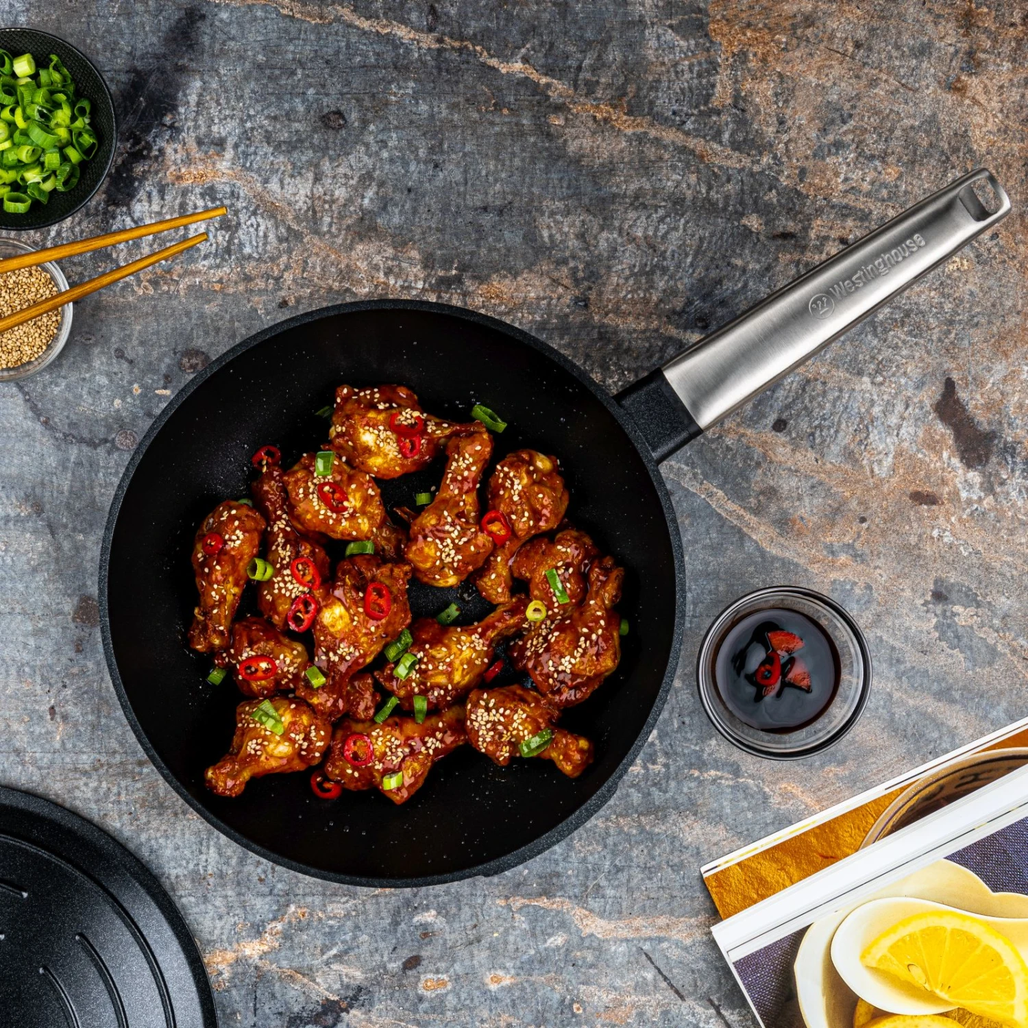 Westinghouse Koekenpan Performance - Blissful Black - ø 24 Cm - Standaard Anti-aanbaklaag 9 Westinghouse Koekenpan Performance - Blissful Black - ø 24 Cm - Standaard Anti-aanbaklaag - Afbeelding 9