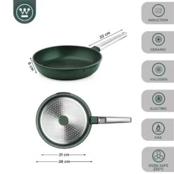 Westinghouse Koekenpan Performance - Gracious Green - ø 28 Cm - Standaard Anti-aanbaklaag 15 Westinghouse Koekenpan Performance - Gracious Green - ø 28 Cm - Standaard Anti-aanbaklaag -Westinghouse WCFP0095028SG 3