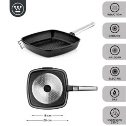 Westinghouse Grillpan Performance - Blissful Black - 28 X 28 Cm - Standaard Anti-aanbaklaag -Westinghouse WCFP0095G28BK 3