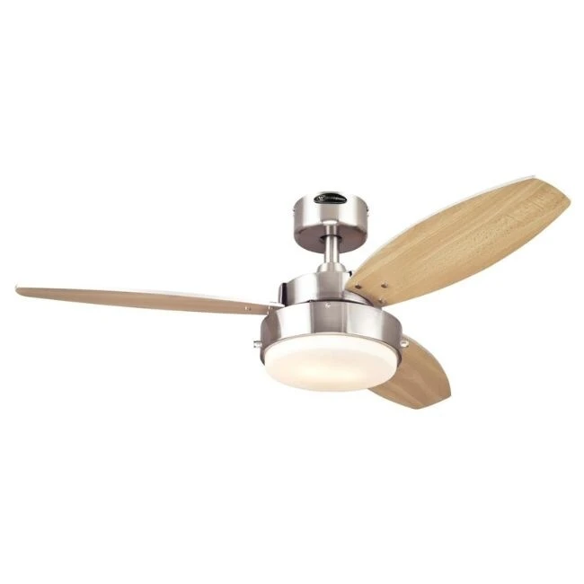 Westinghouse Alloy 42 In. Brushed Nickel Brown Indoor Ceiling Fan 2 Westinghouse Alloy 42 In. Brushed Nickel Brown Indoor Ceiling Fan - Afbeelding 2