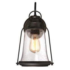 Westinghouse Brynn One-Light Outdoor Wall Fixture, Oil Rubbed Bronze Finish With Highlights And Clear Seeded Glass