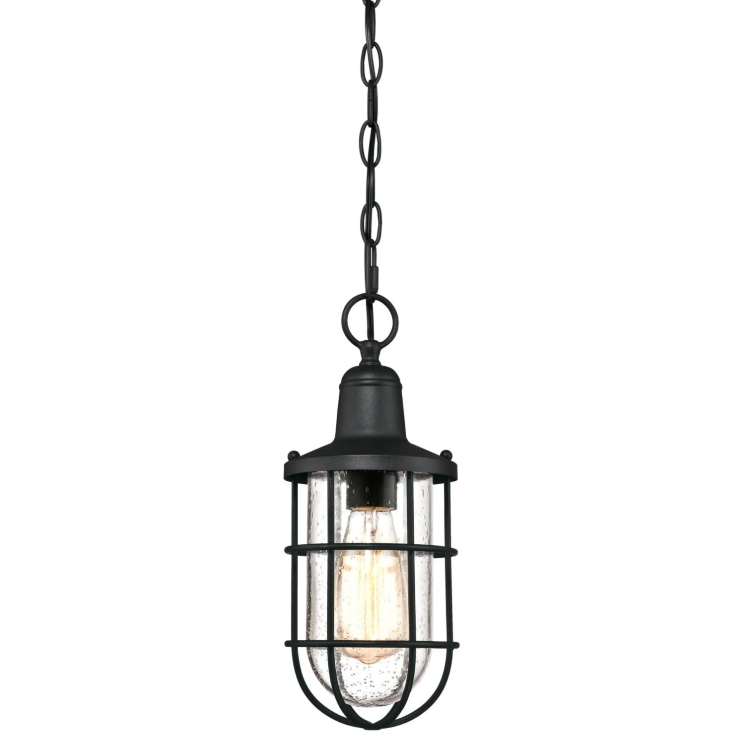 Westinghouse Crestview One-Light Outdoor Pendant, Textured Black Finish With Clear Seeded Glass - 1-Light 3 Westinghouse Crestview One-Light Outdoor Pendant, Textured Black Finish With Clear Seeded Glass - 1-Light - Afbeelding 3
