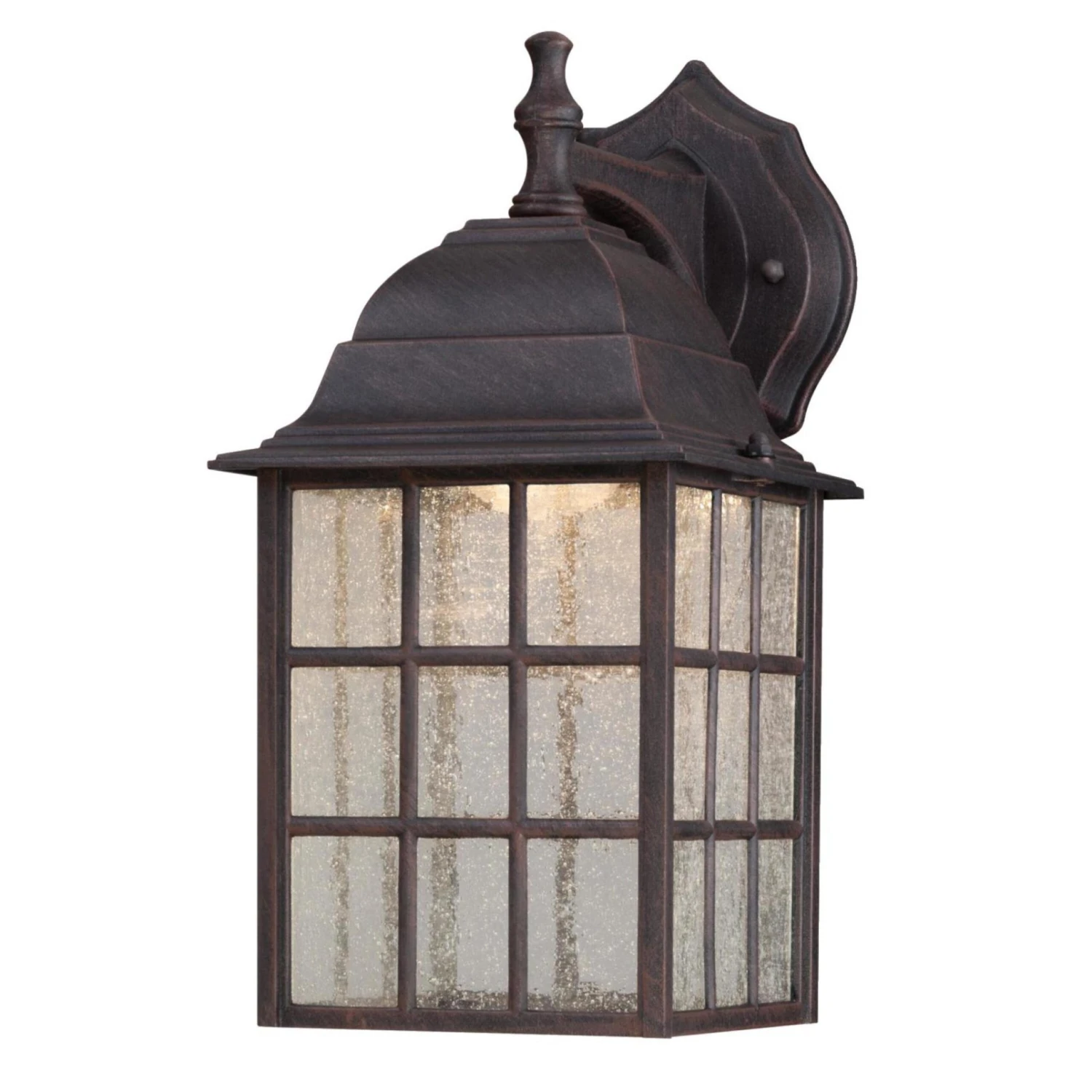 Westinghouse Dimmable One-Light LED Outdoor Wall Lantern, Weathered Patina Finish With Seeded Glass Panels 3 Westinghouse Dimmable One-Light LED Outdoor Wall Lantern, Weathered Patina Finish With Seeded Glass Panels - Afbeelding 3