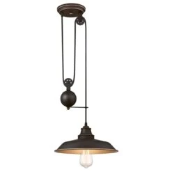 Westinghouse Iron Hill One-Light Indoor Pulley Pendant, Oil Rubbed Bronze Finish With Highlights - 1-Light -Westinghouse Westinghouse Iron Hill One Light Indoor Pulley Pendant2C Oil Rubbed Bronze Finish with Highlights 2 scaled
