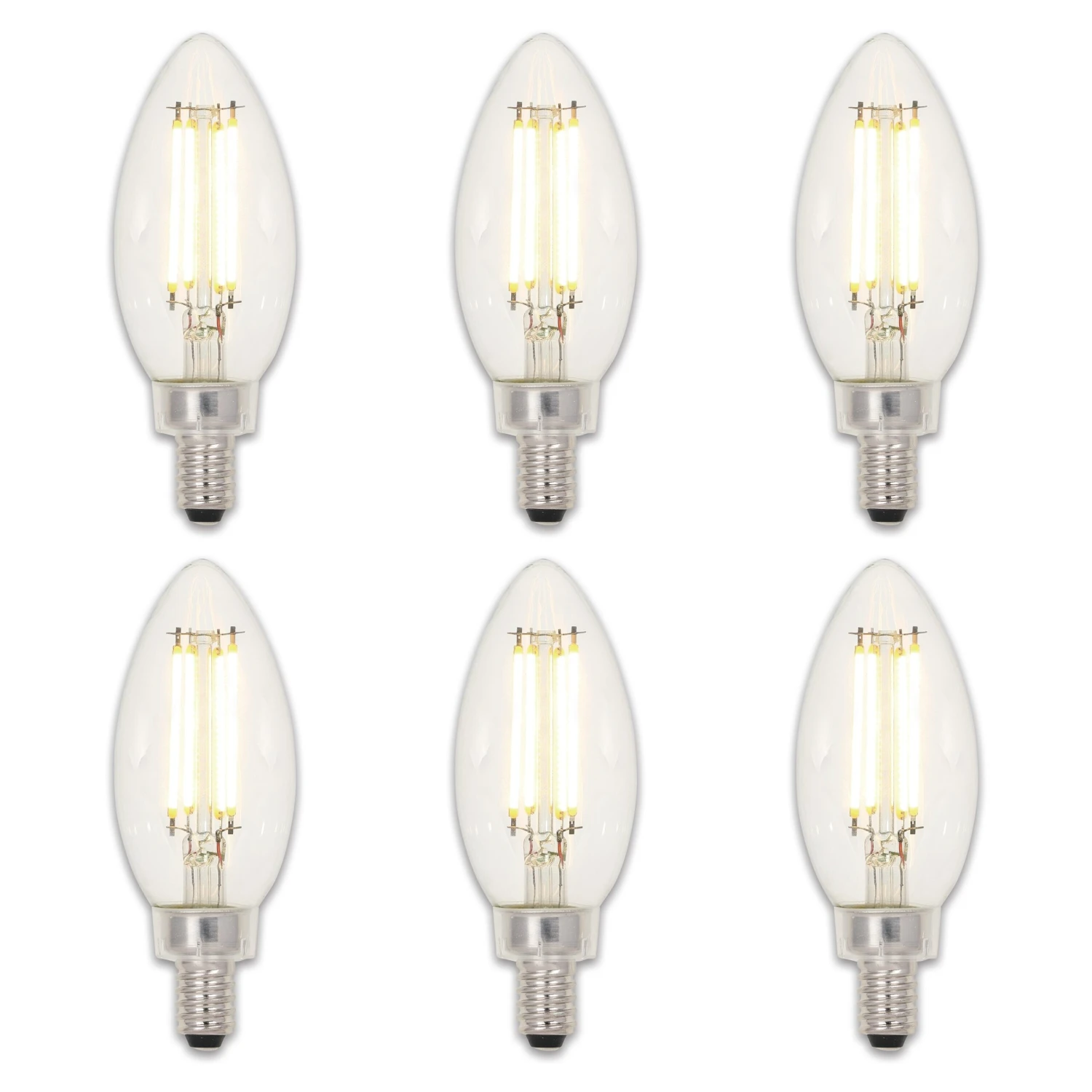 Westinghouse Lighting 4.5 Watt (60 Watt Equivalent) Clear B11 Dimmable Filament LED Light Bulb, Candelabra Base, 6 Pack - 6-Pack 2 Westinghouse Lighting 4.5 Watt (60 Watt Equivalent) Clear B11 Dimmable Filament LED Light Bulb, Candelabra Base, 6 Pack - 6-Pack - Afbeelding 2