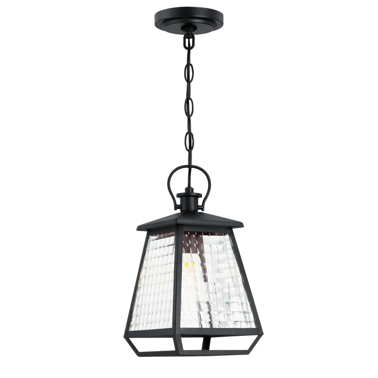 Westinghouse Lighting Aurelie One-Light Outdoor Pendant, Textured Black Finish With Clear Waffle Glass - 1-Light 3 Westinghouse Lighting Aurelie One-Light Outdoor Pendant, Textured Black Finish With Clear Waffle Glass - 1-Light - Afbeelding 3