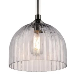 Westinghouse Lighting Camrose One Light Indoor Pendant, Gun Metal Finish, Smoke Grey Ribbed Glass - 1-Light -Westinghouse Westinghouse Lighting Camrose One Light Indoor Pendant2C Gun Metal Finish2C Smoke Grey Ribbed Glass 3 scaled
