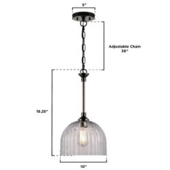 Westinghouse Lighting Camrose One Light Indoor Pendant, Gun Metal Finish, Smoke Grey Ribbed Glass - 1-Light -Westinghouse Westinghouse Lighting Camrose One Light Indoor Pendant2C Gun Metal Finish2C Smoke Grey Ribbed Glass 5 scaled