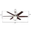 Westinghouse Lighting Cayuga LED Smart WiFi Indoor 60-Inch 6 Blade Ceiling Fan, Compatible With Amazon Alexa & Google Home