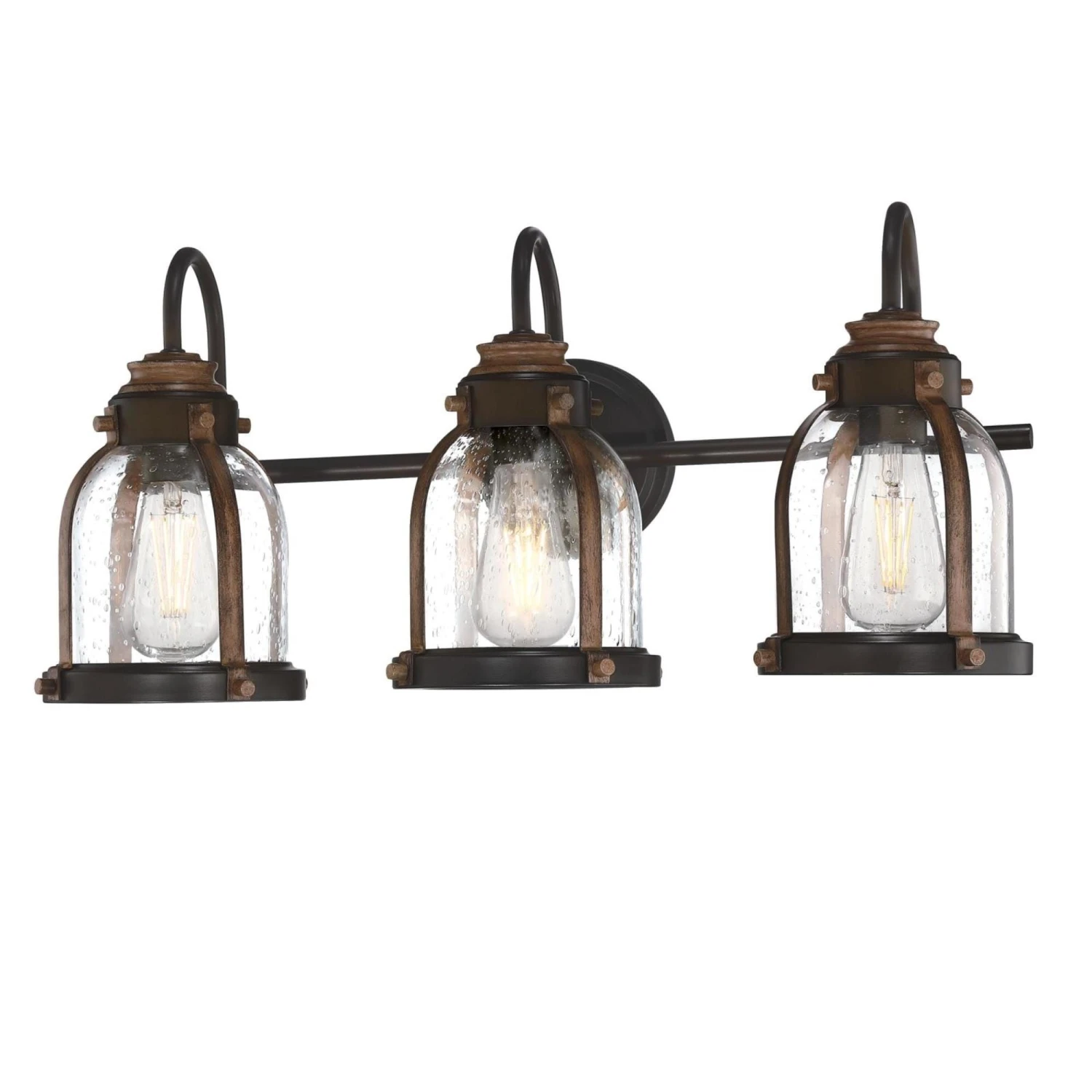Westinghouse Lighting Cindy Three-Light Oil-Rubbed Bronze And Barnwood Indoor Wall Fixture 4 Westinghouse Lighting Cindy Three-Light Oil-Rubbed Bronze And Barnwood Indoor Wall Fixture - Afbeelding 4