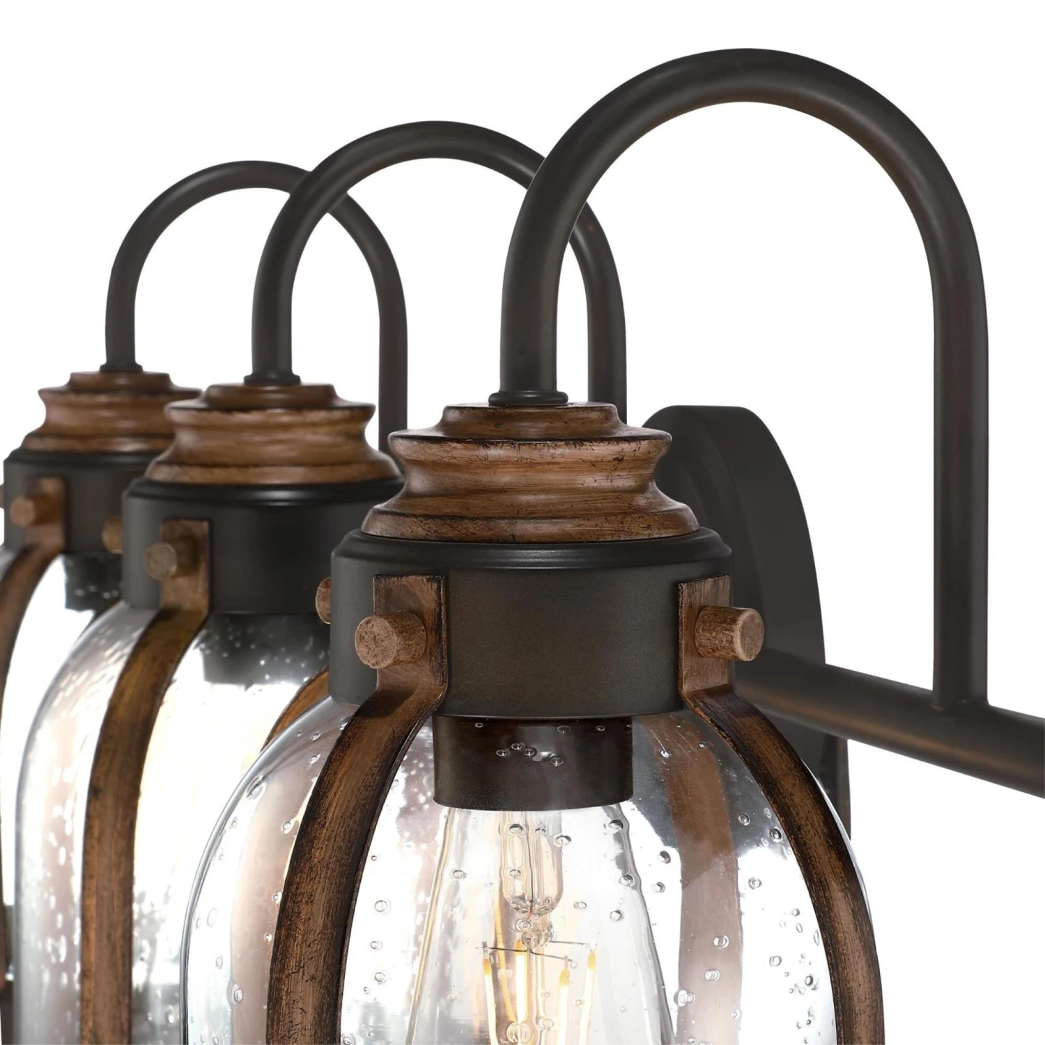 Westinghouse Lighting Cindy Three-Light Oil-Rubbed Bronze And Barnwood Indoor Wall Fixture 5 Westinghouse Lighting Cindy Three-Light Oil-Rubbed Bronze And Barnwood Indoor Wall Fixture - Afbeelding 5