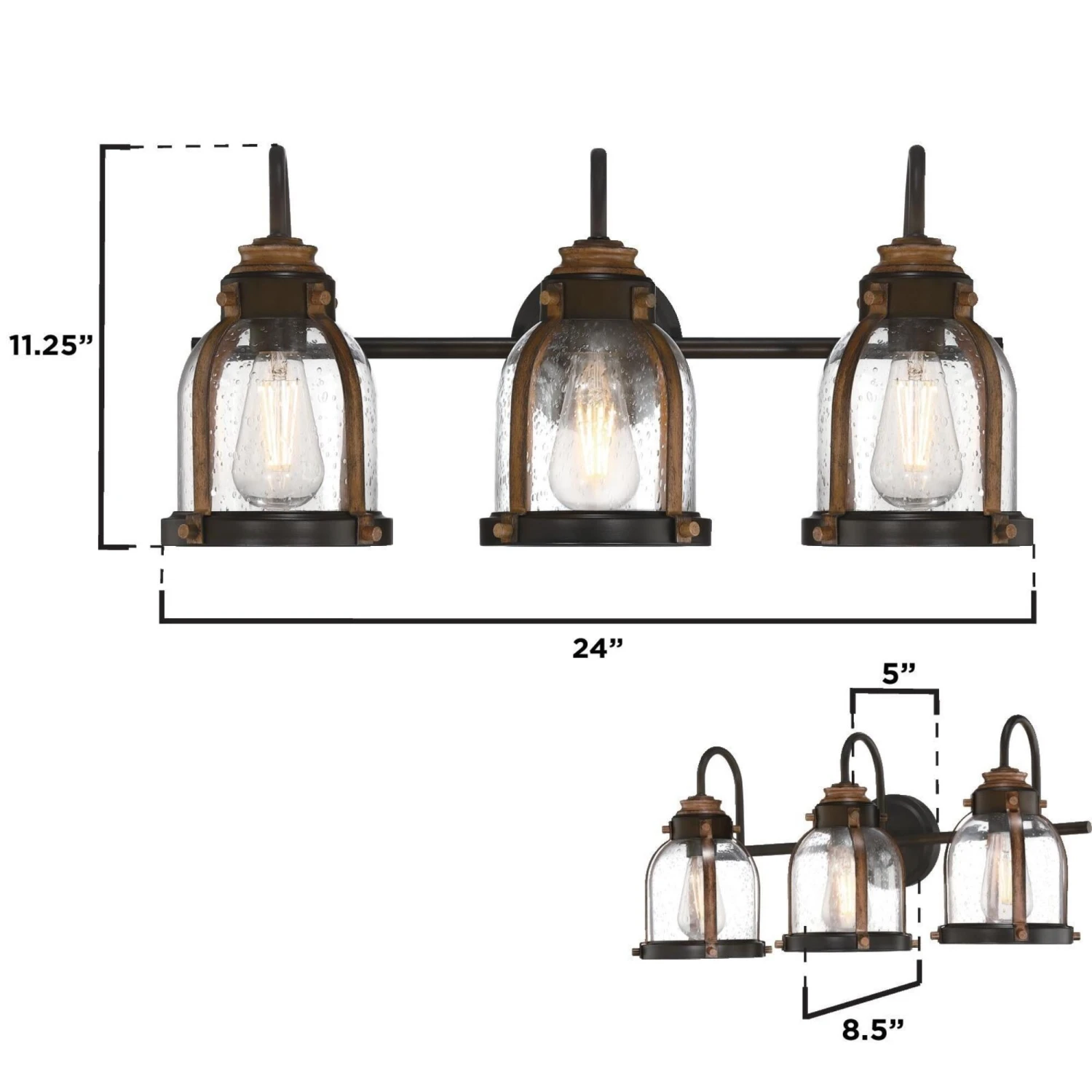 Westinghouse Lighting Cindy Three-Light Oil-Rubbed Bronze And Barnwood Indoor Wall Fixture 1 Westinghouse Lighting Cindy Three-Light Oil-Rubbed Bronze And Barnwood Indoor Wall Fixture