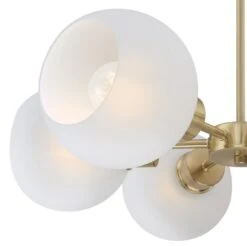 Westinghouse Lighting Dorney Six Light Indoor Chandelier, Champagne Brass Finish - 6-Light -Westinghouse Westinghouse Lighting Dorney Six Light Indoor Chandelier2C Champagne Brass Finish2C Frosted Glass 1 scaled