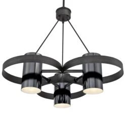 Westinghouse Lighting Exton Three-Light Indoor Chandelier, Distressed Aluminum Finish With Gun Metal Shades -Westinghouse Westinghouse Lighting Exton Three Light Indoor Chandelier2C Distressed Aluminum Finish with Gun Metal Shades 3 scaled