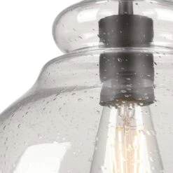 Westinghouse Lighting Fiona One Light Indoor Pendant, Black-Bronze Finish With Highlights, Clear Seeded Glass - 1-Light -Westinghouse Westinghouse Lighting Fiona One Light Indoor Pendant2C Black Bronze Finish with Highlights2C Clear Seeded Glass 4 scaled