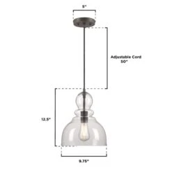 Westinghouse Lighting Fiona One Light Indoor Pendant, Black-Bronze Finish With Highlights, Clear Seeded Glass - 1-Light -Westinghouse Westinghouse Lighting Fiona One Light Indoor Pendant2C Black Bronze Finish with Highlights2C Clear Seeded Glass 5 scaled