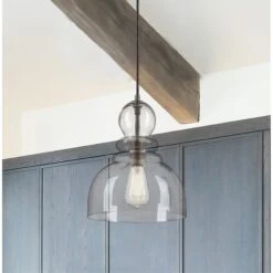 Westinghouse Lighting Fiona One Light Indoor Pendant, Black-Bronze Finish With Highlights, Clear Seeded Glass - 1-Light