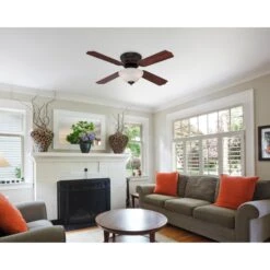 Westinghouse Lighting Hadley 42-Inch 4-Blade Indoor Ceiling Fan With Dimmable LED Light And White Alabaster Bowl