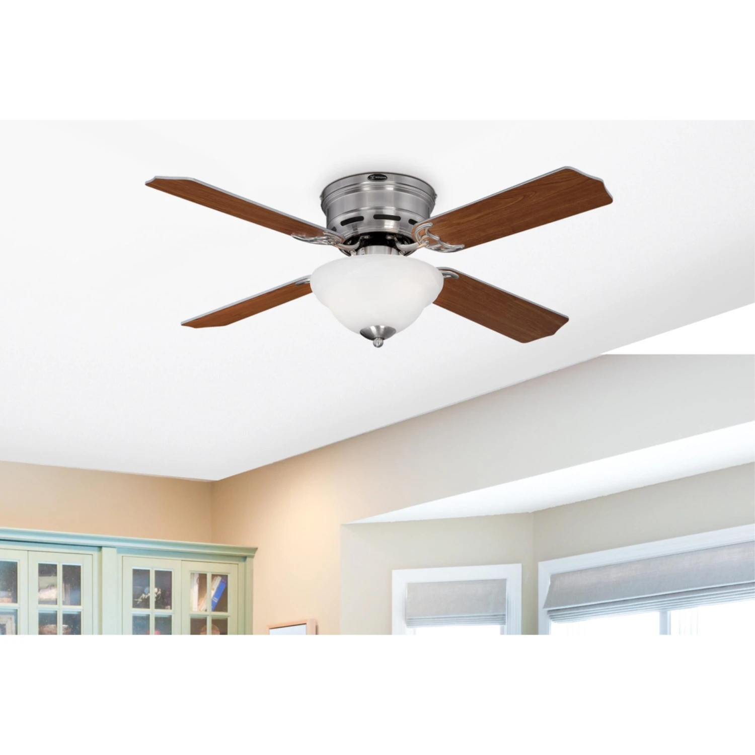 Westinghouse Lighting Hadley 42-Inch 4-Blade Indoor Ceiling Fan With Dimmable LED Light And White Alabaster Bowl 7 Westinghouse Lighting Hadley 42-Inch 4-Blade Indoor Ceiling Fan With Dimmable LED Light And White Alabaster Bowl - Afbeelding 7