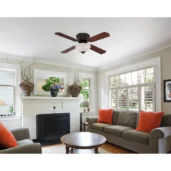 Westinghouse Lighting Hadley 42-Inch 4-Blade Indoor Ceiling Fan With Dimmable LED Light And White Alabaster Bowl