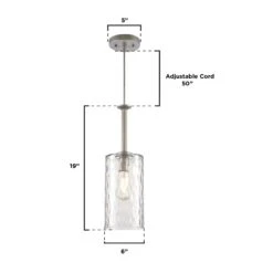 Westinghouse Lighting Hernando One Light Indoor Mini Pendant, Industrial Steel Finish, Clear Hammered Glass - 1-Light -Westinghouse Westinghouse Lighting Hernando One Light Indoor Mini Pendant2C Industrial Steel Finish2C Clear Hammered Glass 5 scaled