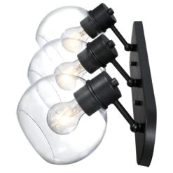 Westinghouse Lighting Hyson Three Light Wall Fixture, Matte Black Finish, Clear Glass -Westinghouse Westinghouse Lighting Hyson Three Light Wall Fixture2C Matte Black Finish2C Clear Glass 3 scaled
