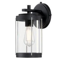 Westinghouse Lighting Kezia One Light Outdoor Wall Fixture, Textured Black And Industrial Steel Finish, Clear Glass - 1-Light -Westinghouse Westinghouse Lighting Kezia One Light Outdoor Wall Fixture2C Textured Black and Industrial Steel Finish2C Clear Glass 2
