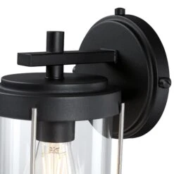 Westinghouse Lighting Kezia One Light Outdoor Wall Fixture, Textured Black And Industrial Steel Finish, Clear Glass - 1-Light -Westinghouse Westinghouse Lighting Kezia One Light Outdoor Wall Fixture2C Textured Black and Industrial Steel Finish2C Clear Glass 3