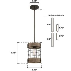 Westinghouse Lighting Langston One-Light Oil Rubbed Bronze And Vintage Pine Indoor Pendant