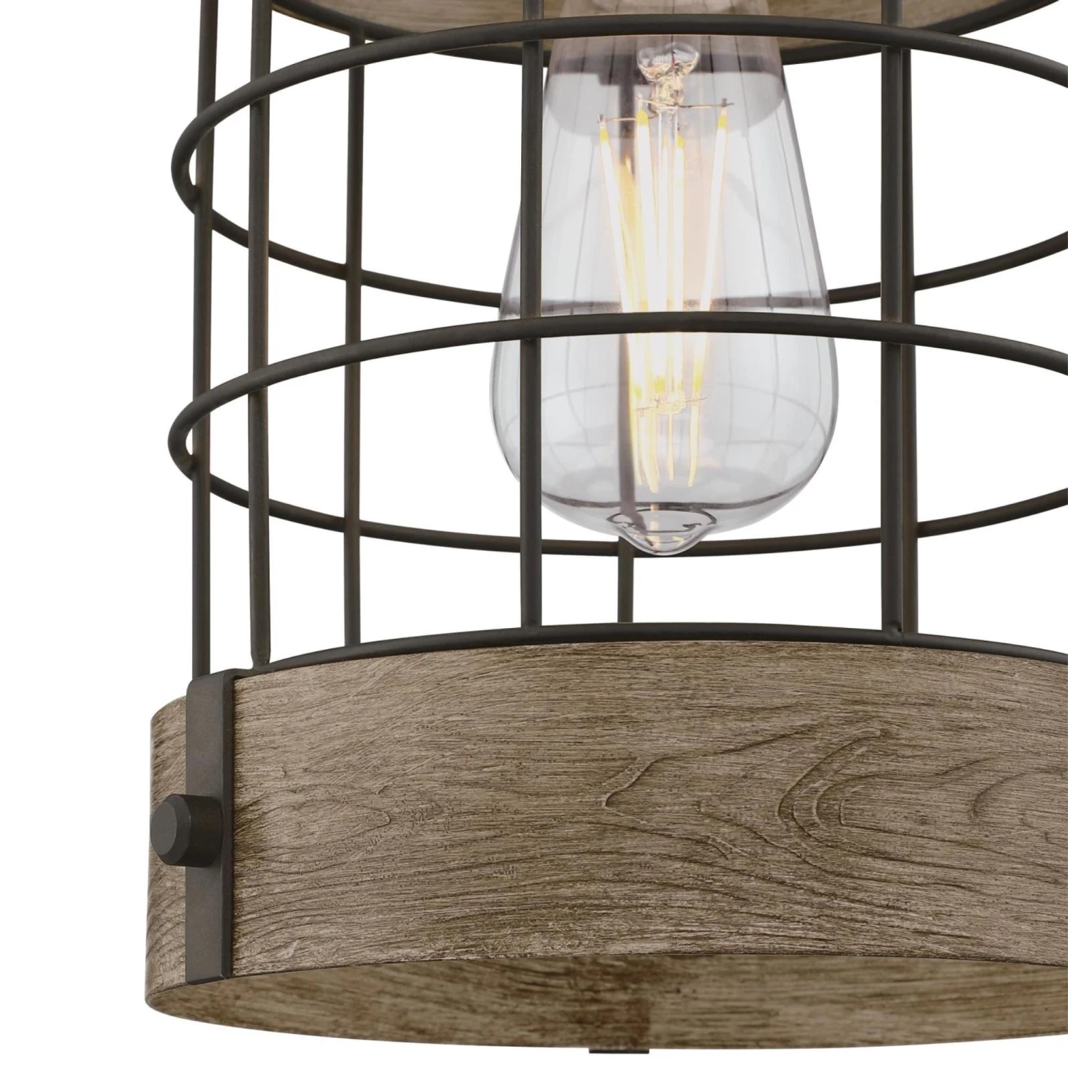 Westinghouse Lighting Langston One-Light Oil Rubbed Bronze And Vintage Pine Indoor Pendant 4 Westinghouse Lighting Langston One-Light Oil Rubbed Bronze And Vintage Pine Indoor Pendant - Afbeelding 4