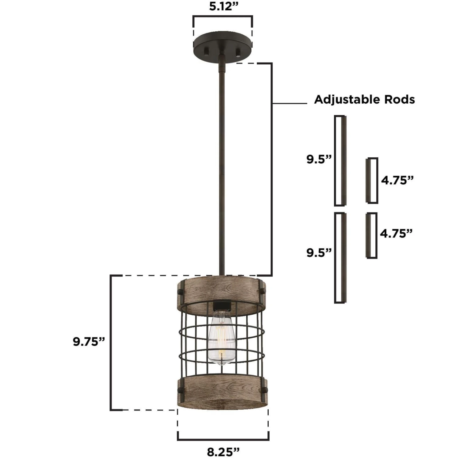 Westinghouse Lighting Langston One-Light Oil Rubbed Bronze And Vintage Pine Indoor Pendant 1 Westinghouse Lighting Langston One-Light Oil Rubbed Bronze And Vintage Pine Indoor Pendant