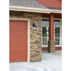 Westinghouse Lighting New Haven One Light Outdoor Wall Fixture, Textured Black Finish, Clear Ribbed Glass - 1-Light