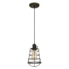 Westinghouse Lighting Nolan One-Light Indoor Mini Pendant With Turn Knob, Oil Rubbed Bronze Finish With Cage Shade - 1-Light