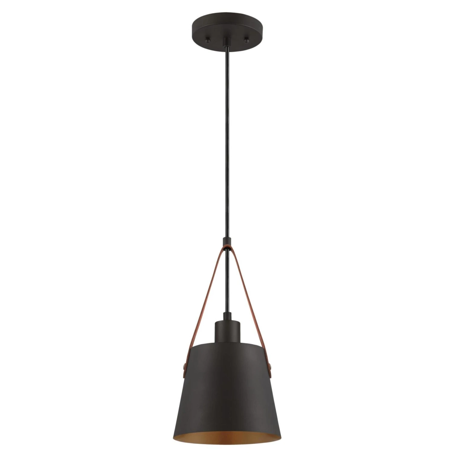 Westinghouse Lighting Pasco One Light Indoor Mini Pendant, Black-Bronze Finish With Leather Strap - 1-Light 3 Westinghouse Lighting Pasco One Light Indoor Mini Pendant, Black-Bronze Finish With Leather Strap - 1-Light - Afbeelding 3