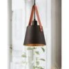 Westinghouse Lighting Pasco One Light Indoor Mini Pendant, Black-Bronze Finish With Leather Strap - 1-Light