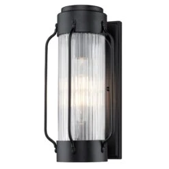 Westinghouse Lighting Rosa One-Light Outdoor Wall Fixture, Textured Black Finish With Clear Ribbed Glass -Westinghouse Westinghouse Lighting Rosa One Light Outdoor Wall Fixture2C Textured Black Finish with Clear Ribbed Glass 2 scaled