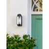 Westinghouse Lighting Rosa One-Light Outdoor Wall Fixture, Textured Black Finish With Clear Ribbed Glass