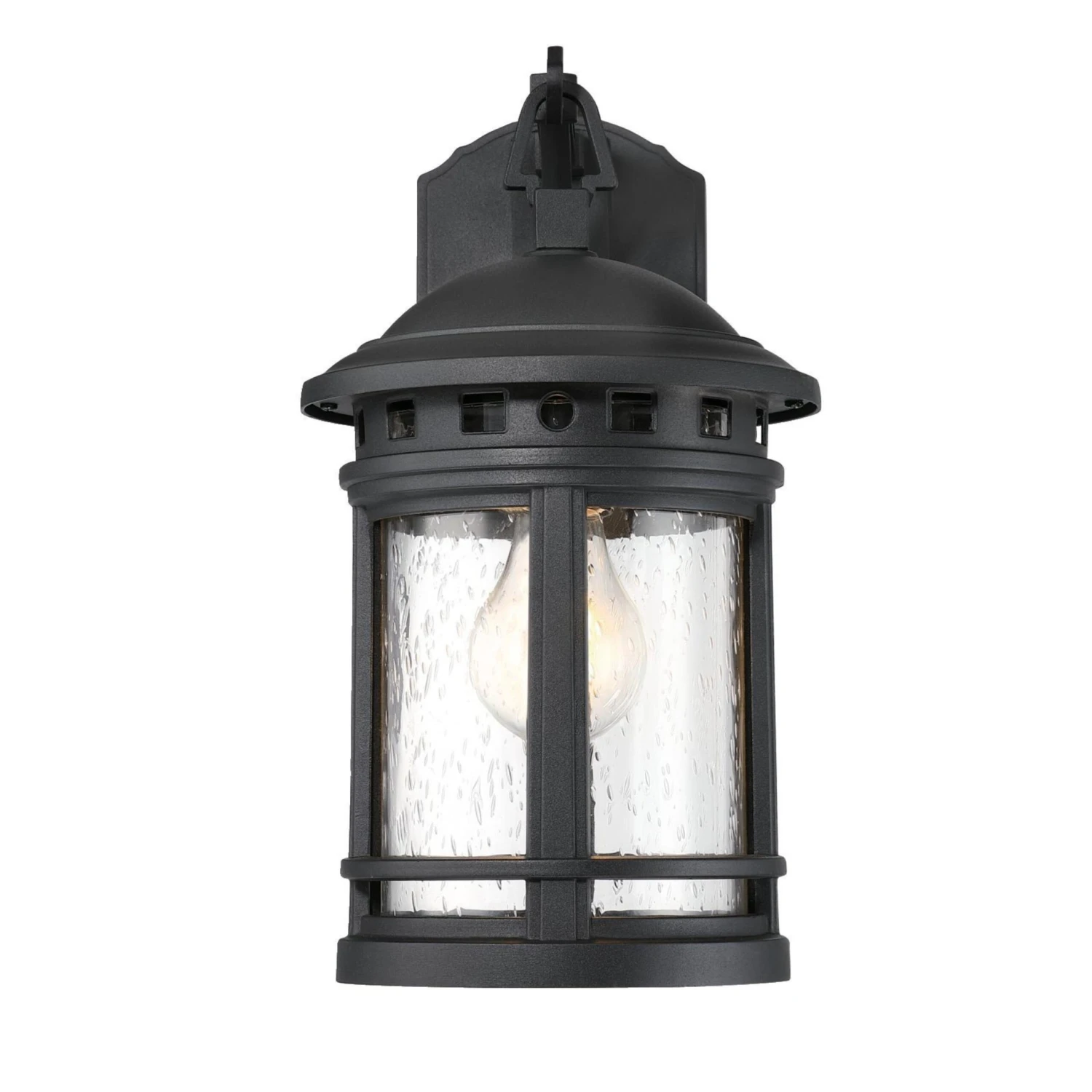 Westinghouse Lighting Sargut One-Light Outdoor Wall Fixture, Textured Black Finish With Clear Seeded Glass 5 Westinghouse Lighting Sargut One-Light Outdoor Wall Fixture, Textured Black Finish With Clear Seeded Glass - Afbeelding 5