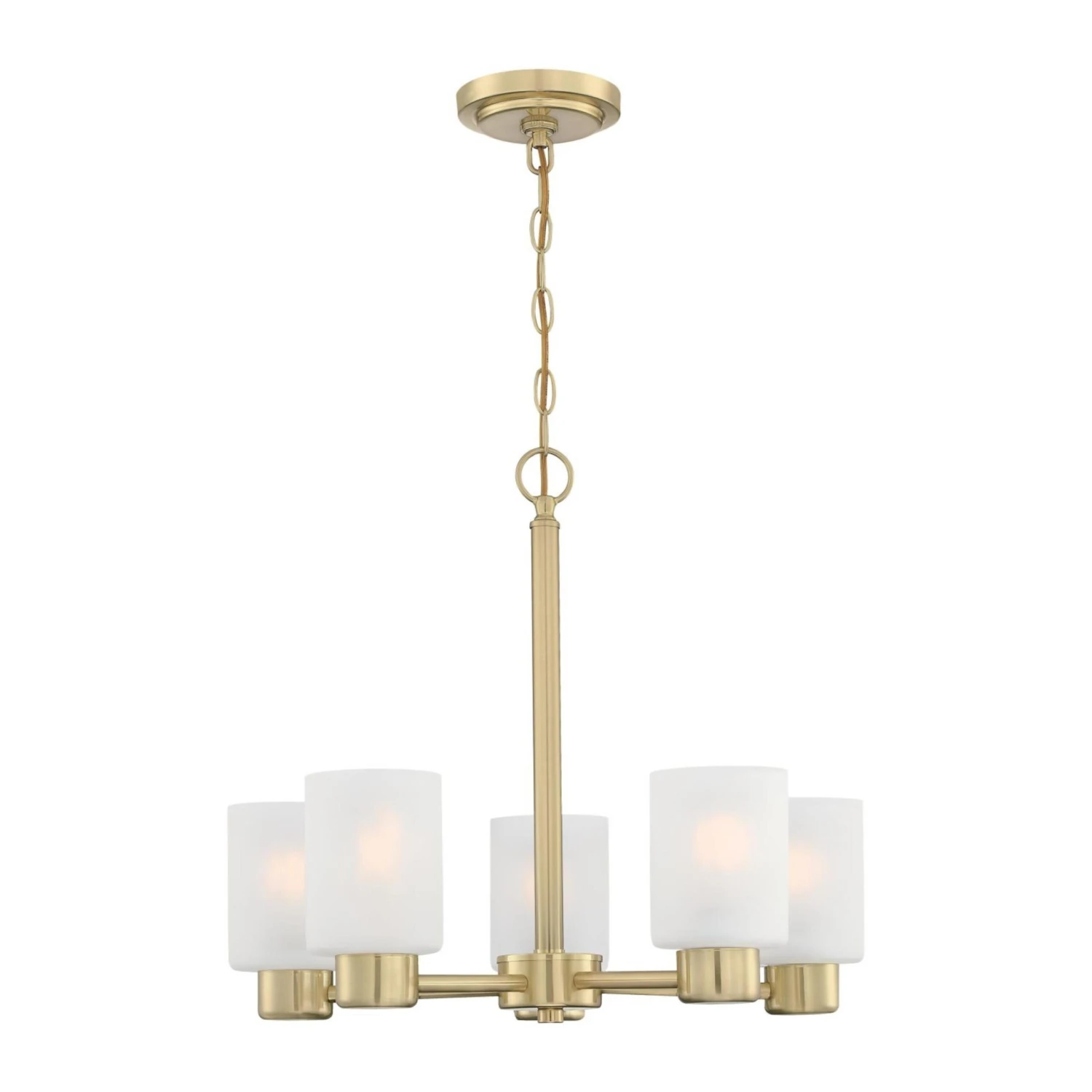 Westinghouse Lighting Sylvestre Five Light Indoor Chandelier, Champagne Brass Finish - 5-Light 4 Westinghouse Lighting Sylvestre Five Light Indoor Chandelier, Champagne Brass Finish - 5-Light - Afbeelding 4