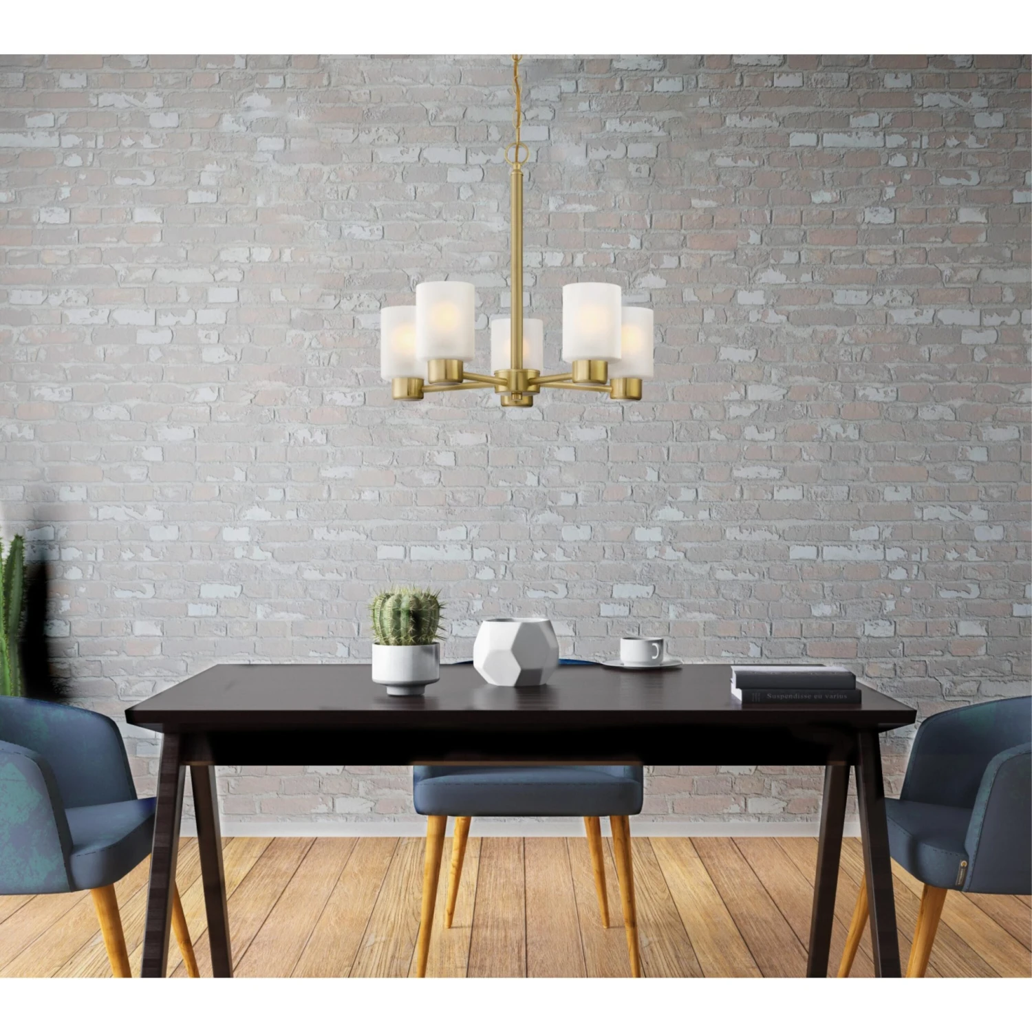 Westinghouse Lighting Sylvestre Five Light Indoor Chandelier, Champagne Brass Finish - 5-Light 2 Westinghouse Lighting Sylvestre Five Light Indoor Chandelier, Champagne Brass Finish - 5-Light - Afbeelding 2