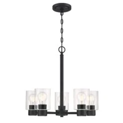 Westinghouse Lighting Sylvestre Five-Light Matte Black Indoor Chandelier -Westinghouse Westinghouse Lighting Sylvestre Five Light Matte Black Indoor Chandelier 2