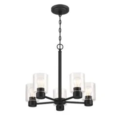 Westinghouse Lighting Sylvestre Five-Light Matte Black Indoor Chandelier -Westinghouse Westinghouse Lighting Sylvestre Five Light Matte Black Indoor Chandelier 3